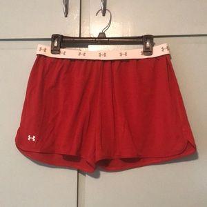 Red Under Armour shorts